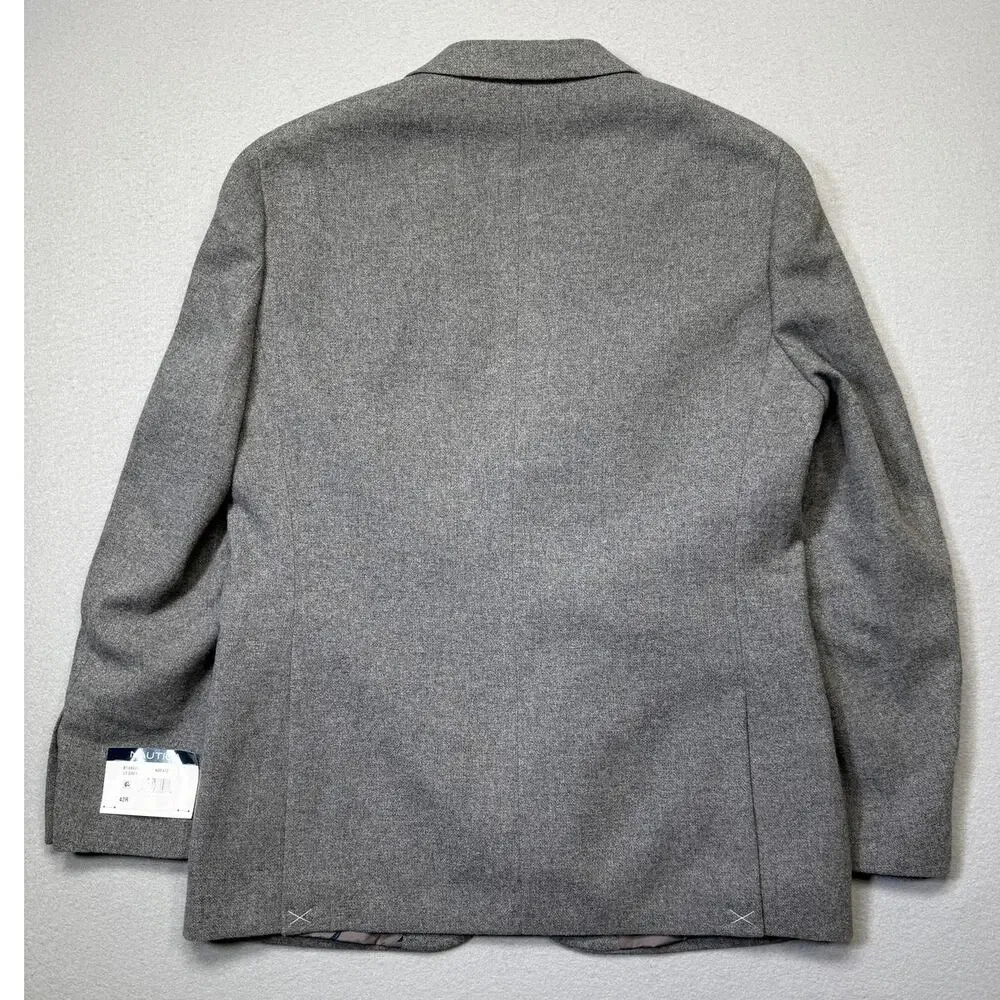 Nautica Men's Modern-Fit Solid Tweed Sport Coat - Lt Grey 42R $295